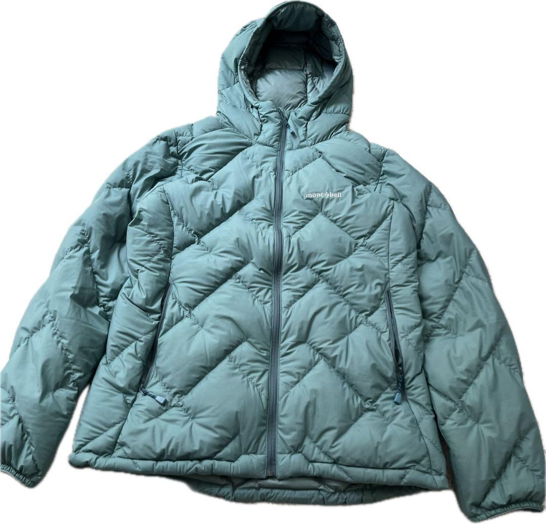 極美品】mont-bell モンベル ネージュダウンパーカ ブルーグリーン