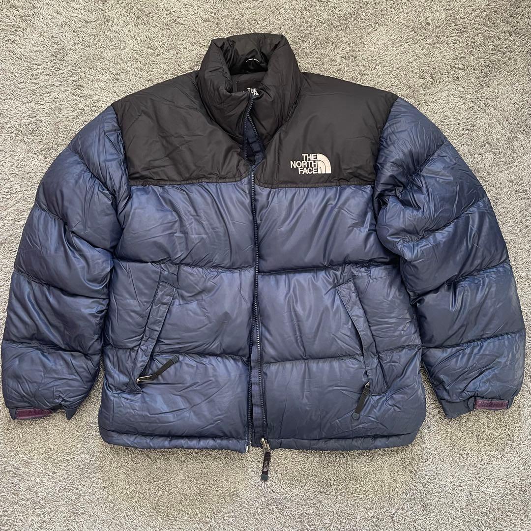名作700フィル】ノースフェイス ヌプシ ダウンジャケット 刺繍ロゴ L