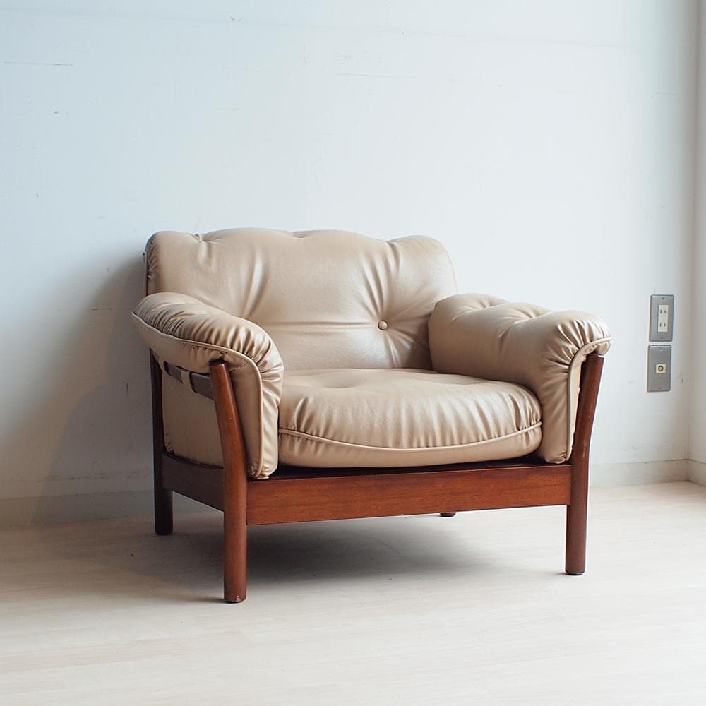 70's オールドマルニ 「Madison」 1人掛けソファ ビンテージ レトロ オールドマルニ ソファ マディソン 本革 レトロモダン/Old Maruni 1P