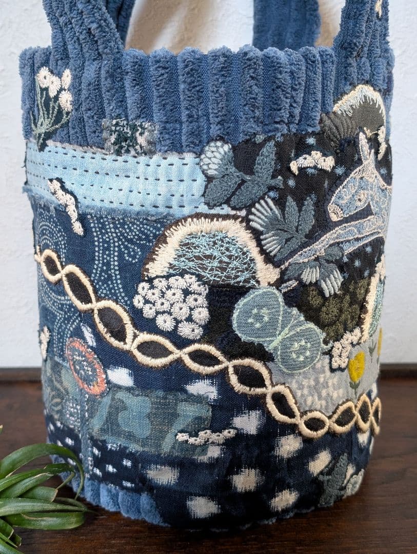 SALE❗️古布藍染《飛び躍ねるパプリッコ》ミナ　サリーS　PJC 　バック