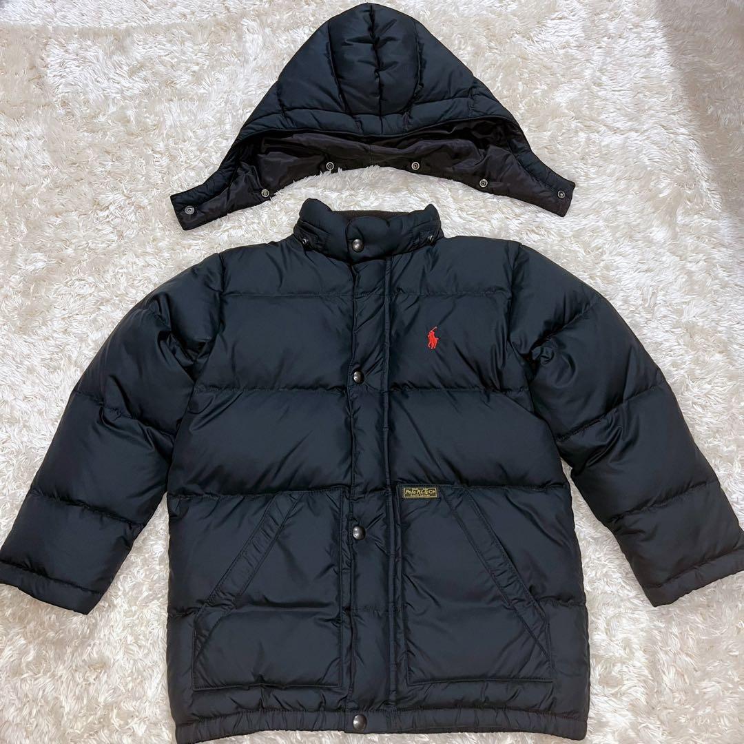 ポロラルフローレン ダウンジャケット ポニー刺繍 フード付き 2way