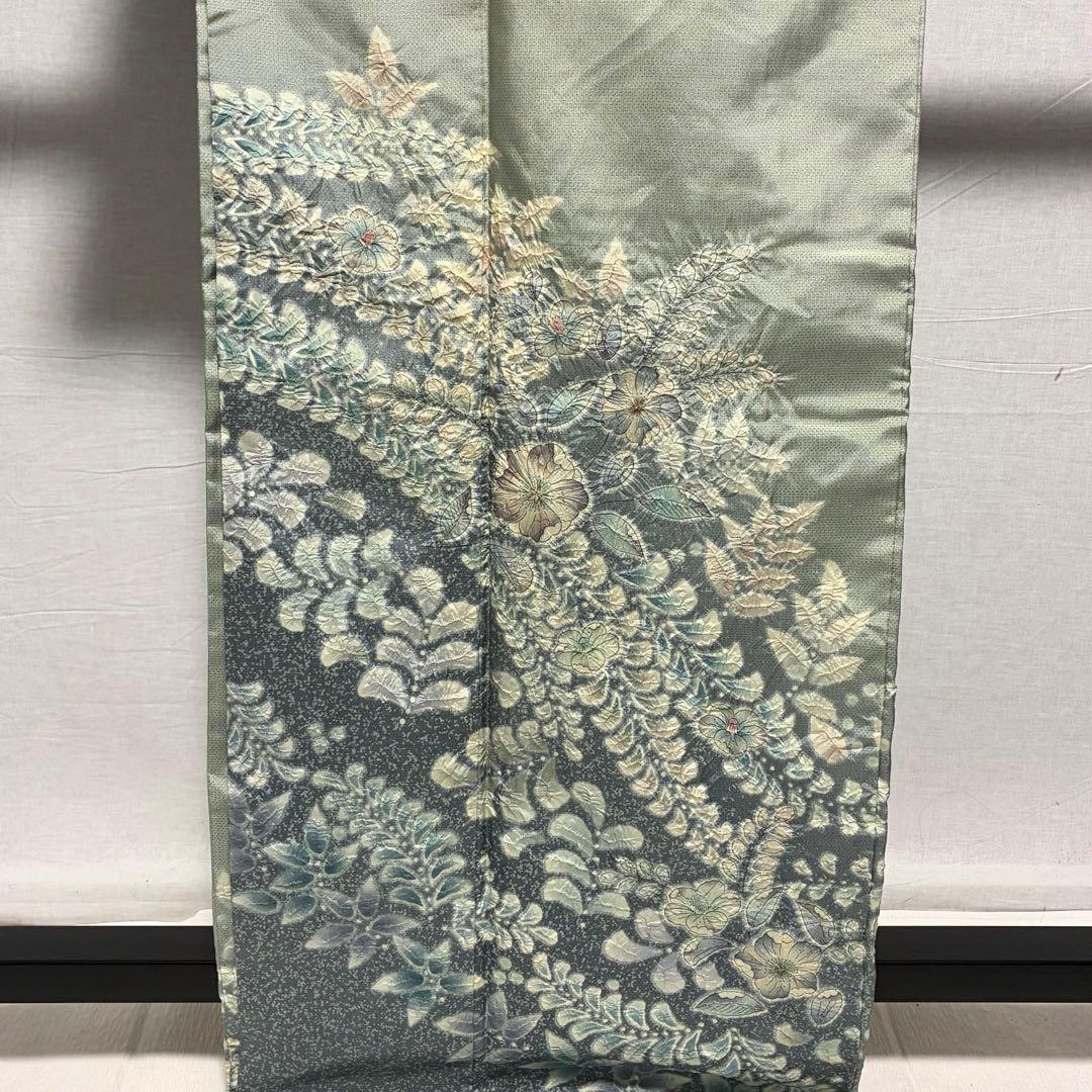 D323本場大島紬 辻ヶ花 絞り 訪問着 正絹着物 袷 しつけ糸付き未使用極