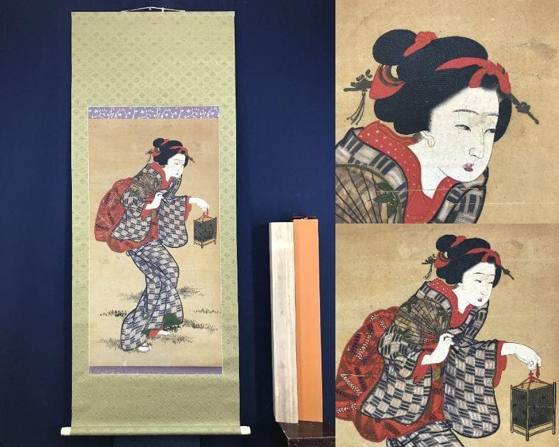 作者不詳/美人画/浮世絵/風俗画/掛軸☆宝船☆AH-672 作者不詳/美人画/浮世絵/風俗画/掛軸☆宝船☆AH-672