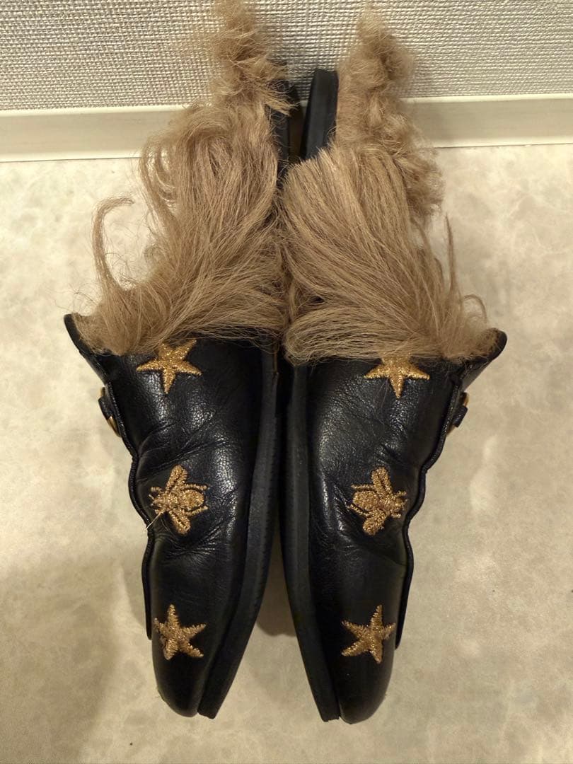 グッチ GUCCI プリンスタウン フラットサンダルスリッパビースター 37
