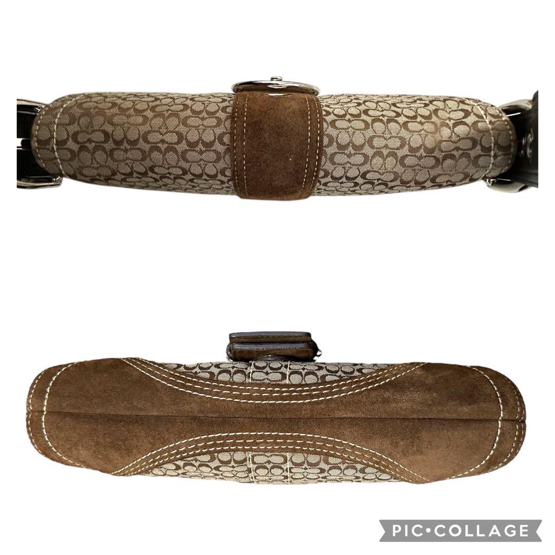 美品 コーチ ソーホー ショルダーバッグ シグネチャー スウェード