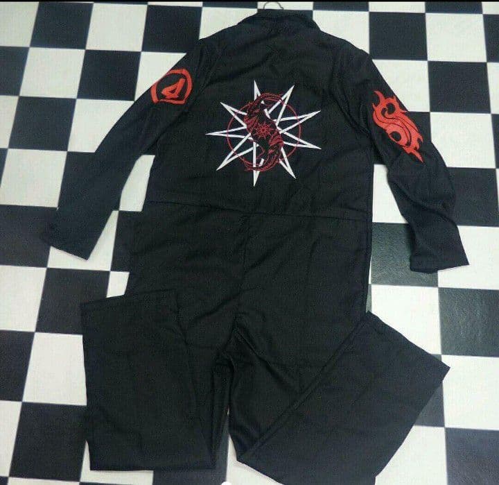 ハードコアメタルバンドslipknotバーコードつなぎナンバー4ツナギ黒 5e2ef90e3988b50369a6af53cdb043