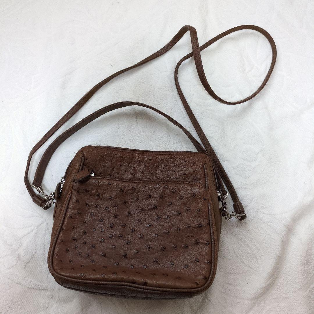 本革スタッズ付きブラウンレザーショルダーバッグ - メルカリ