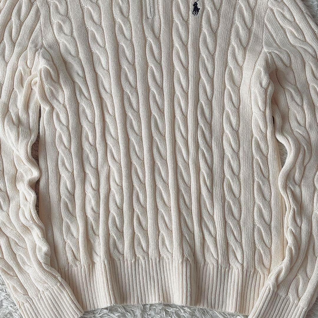 美品】ポロラルフローレン ハーフジップ ケーブルニット ポニー刺繍24