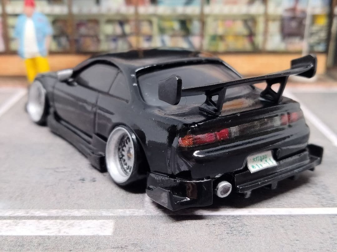 ホットウィールカスタム 日産 S14 シルビア フルエアロ ☆段リム