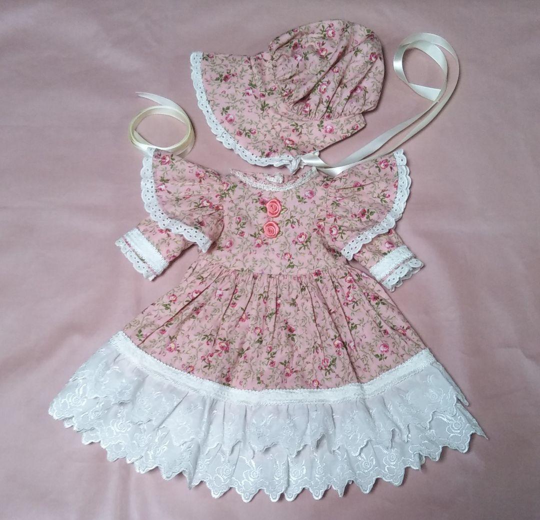 ビスクドール用 ドレス ボネ ピンク 花柄 - メルカリ