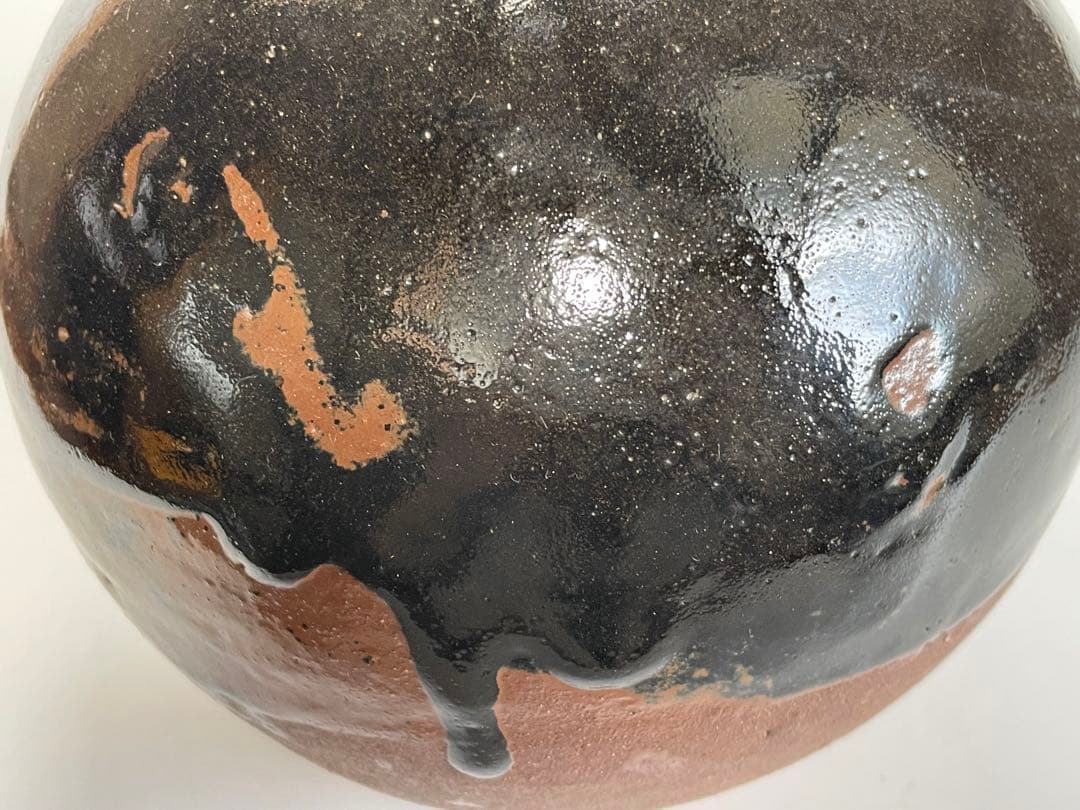 陶芸家 人間国宝 濱田庄司 浜田庄司 ？黒釉 水次 水注 ピッチャー ポット