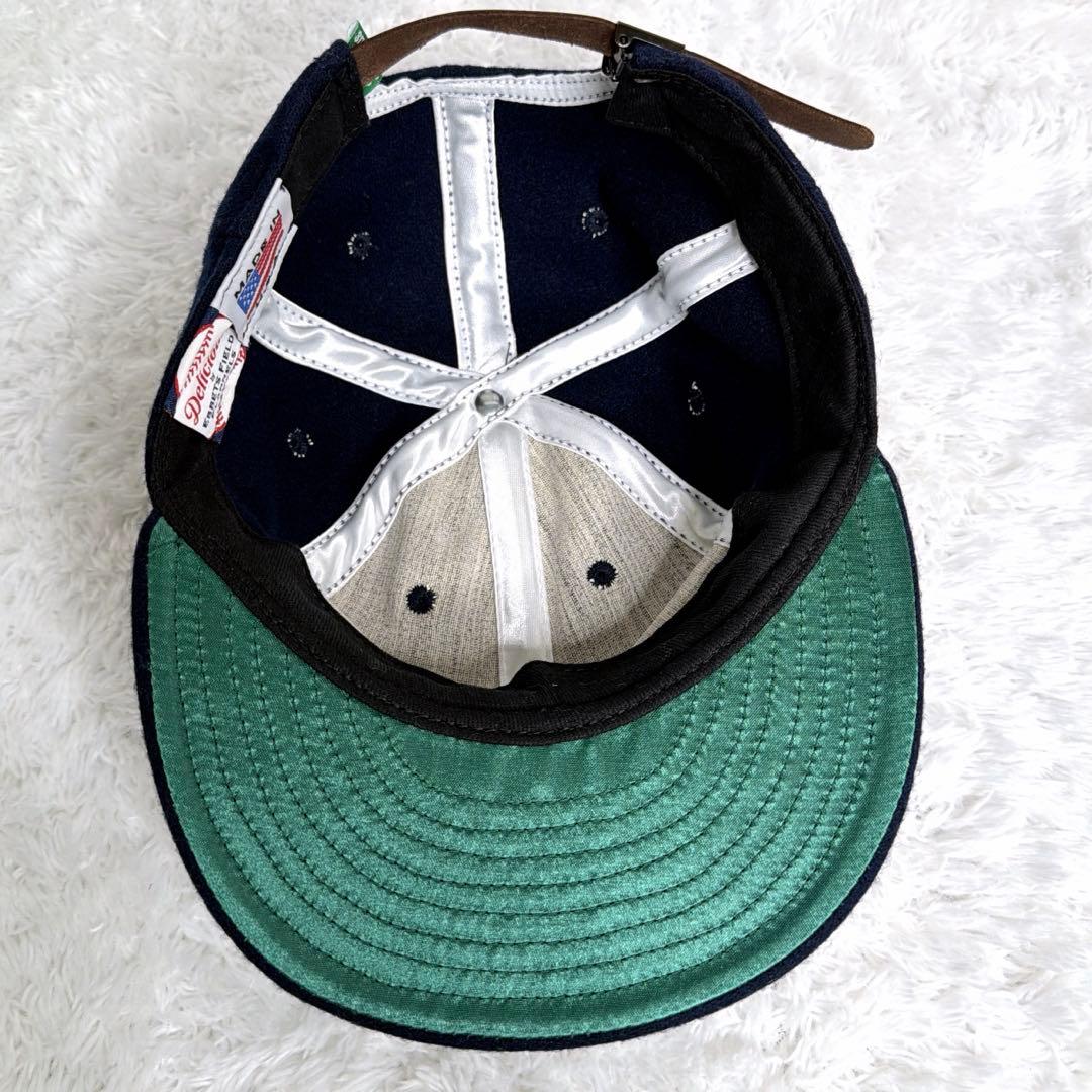 希少✨ delicious 仙台 キャップ ebbets field 帽子 紺色 - メルカリ