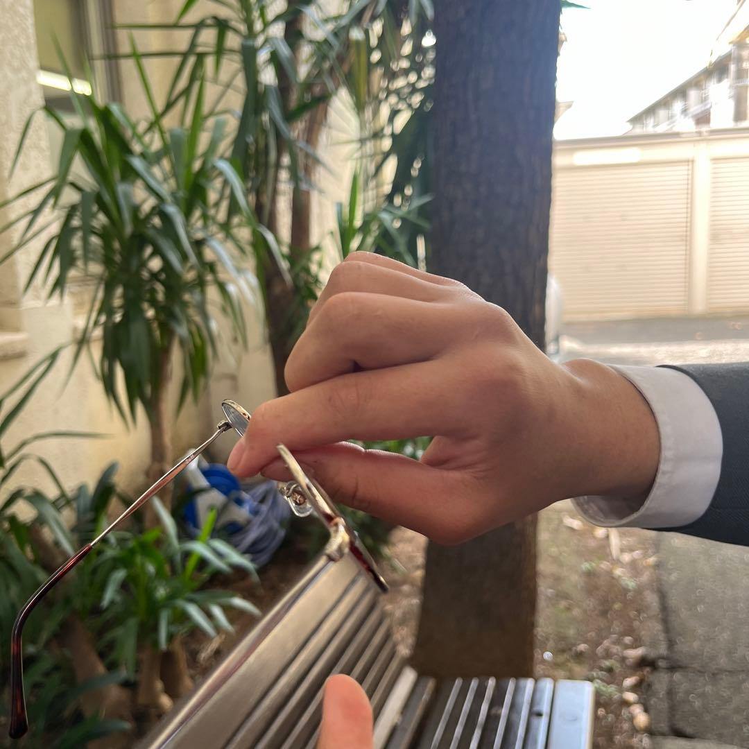 シルバー メタルフレーム ラウンドメガネ (寺田わたる着用済み)