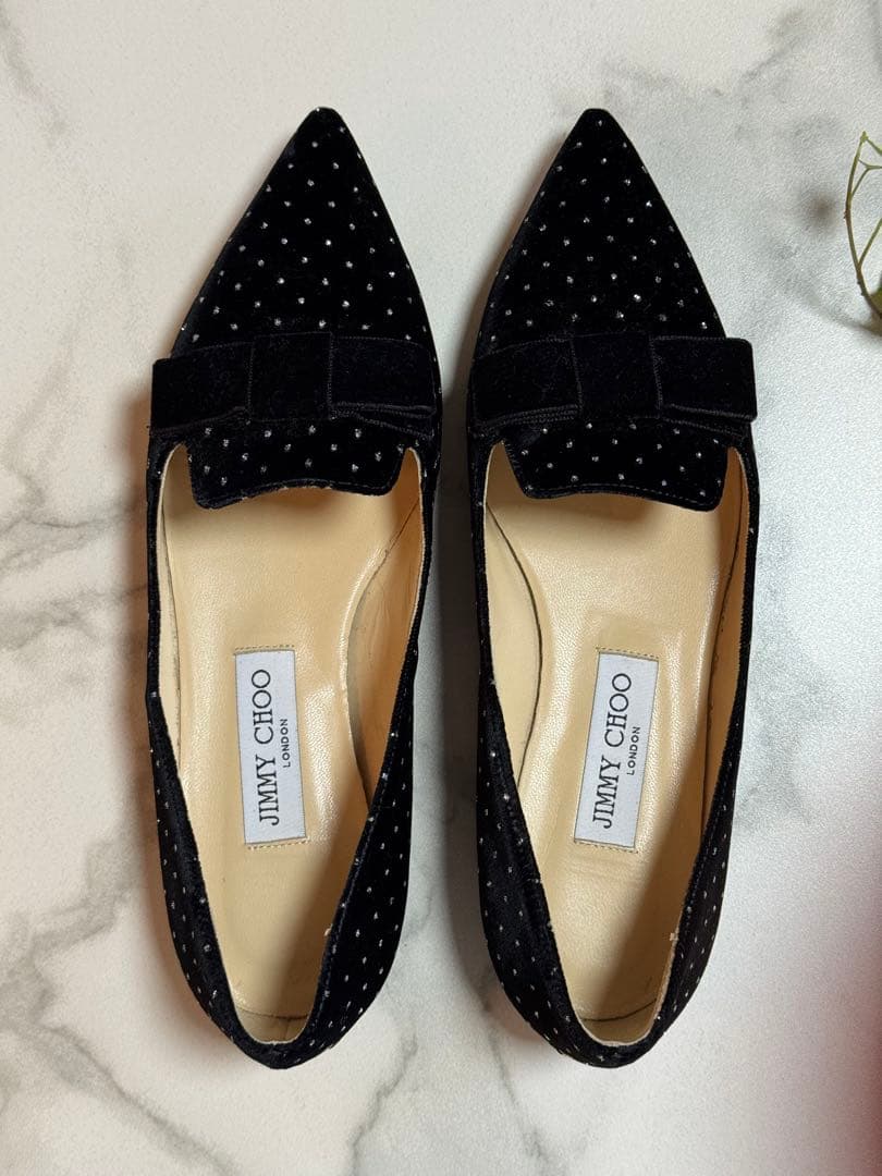 m*o様 JIMMY CHOO ブラックドットフラットシューズ JIMMY CHOO/ジミー チュウ通販 | フラットシューズ | シューズ