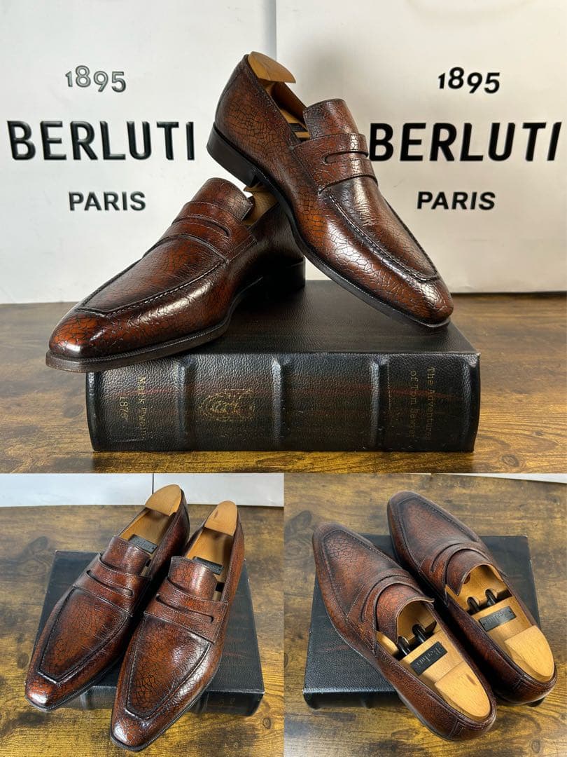 Berluti アンディクロコダイルエンボス レザー 型押し ローファー 7