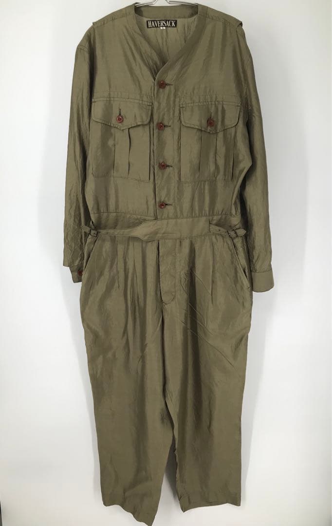ハバーサック オールインワン つなぎ L シルク100% カーキ - メルカリ