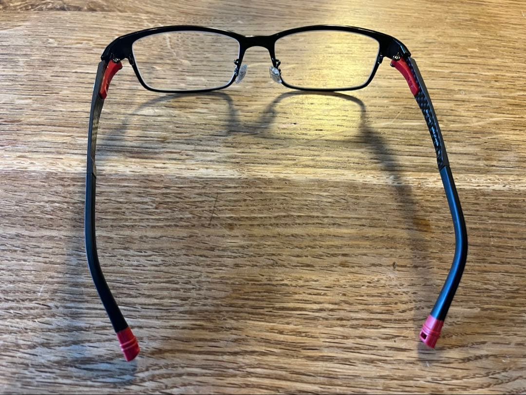 美品TUMI メガネ10-0011 日本製 黒×赤 度なし ブルーライト - メルカリ