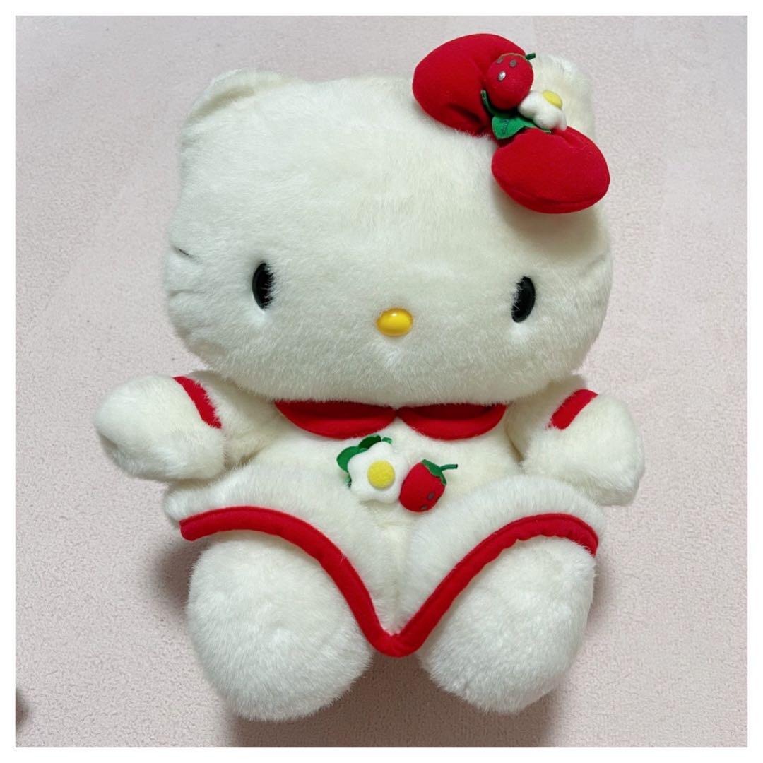 当時物 レトロ BIG ハローキティ イチゴ ぬいぐるみ 激レア 希少