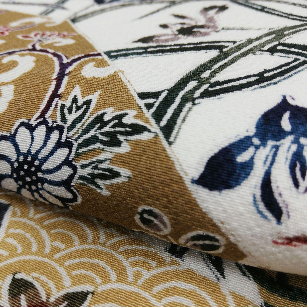 しゃれ訪問着(袷) (地紙に花鳥 源氏香 花唐草 吉祥紋 ちりめん ガード