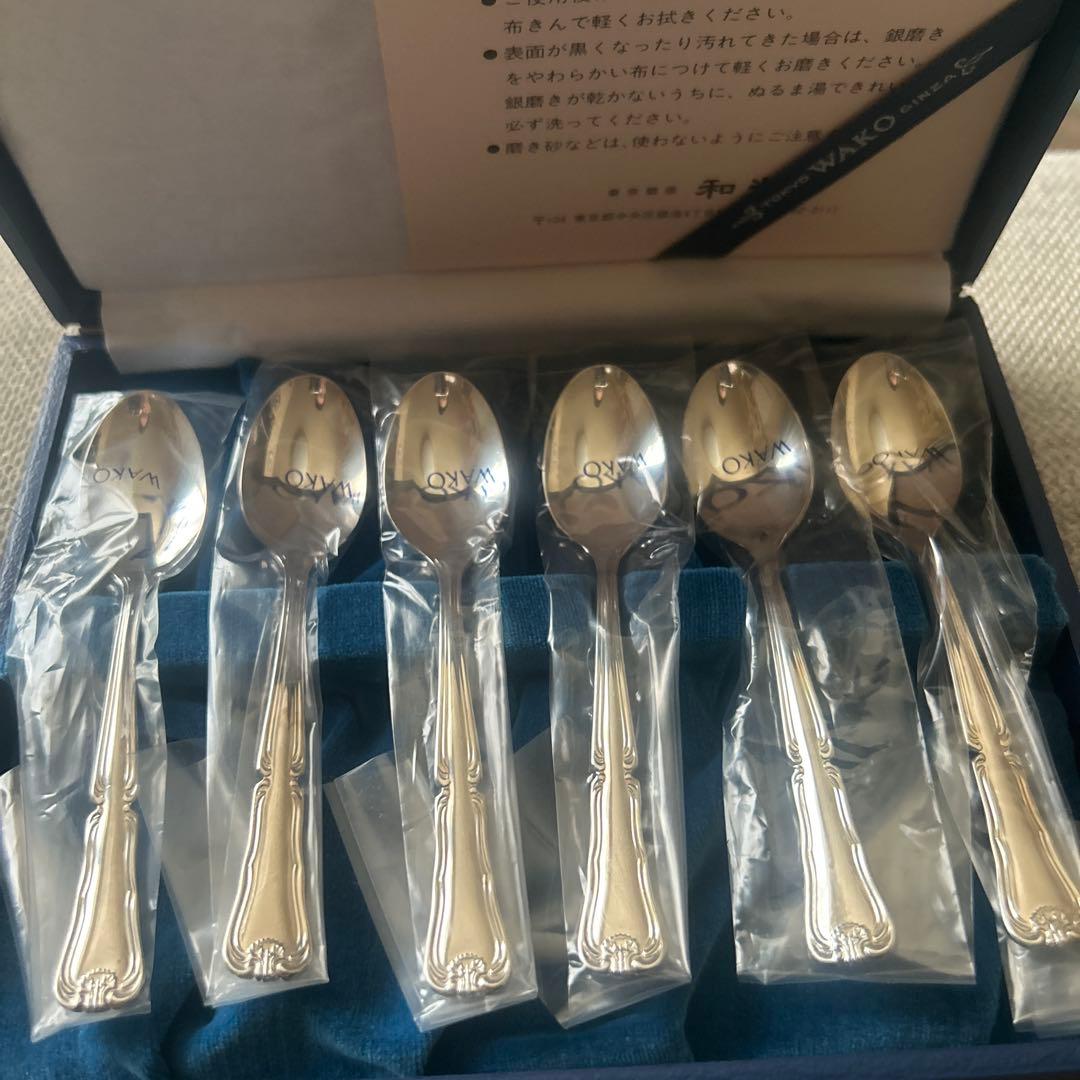 銀座和光 銀仕上 スプーンセット 6本セット - メルカリ