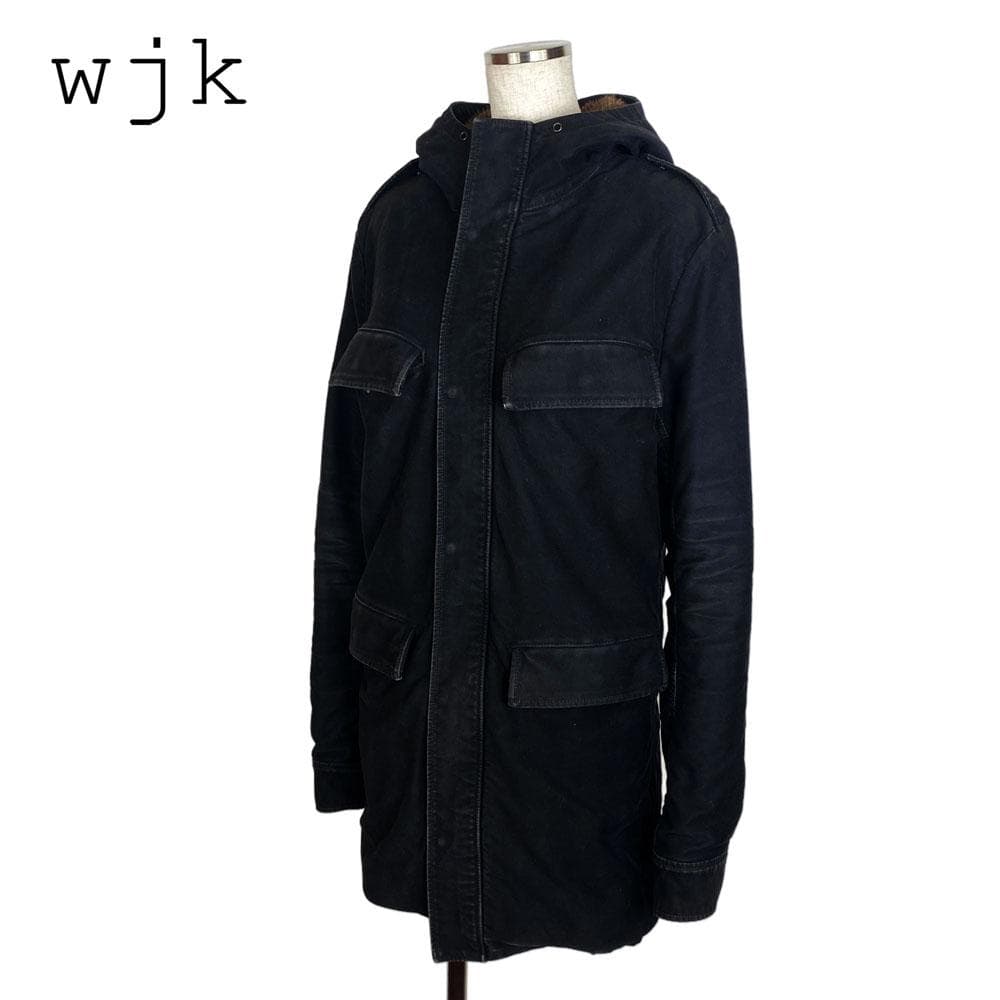 ☆美品☆wjk 裏地総ファー ボアモッズコート ミリタリージャケット M