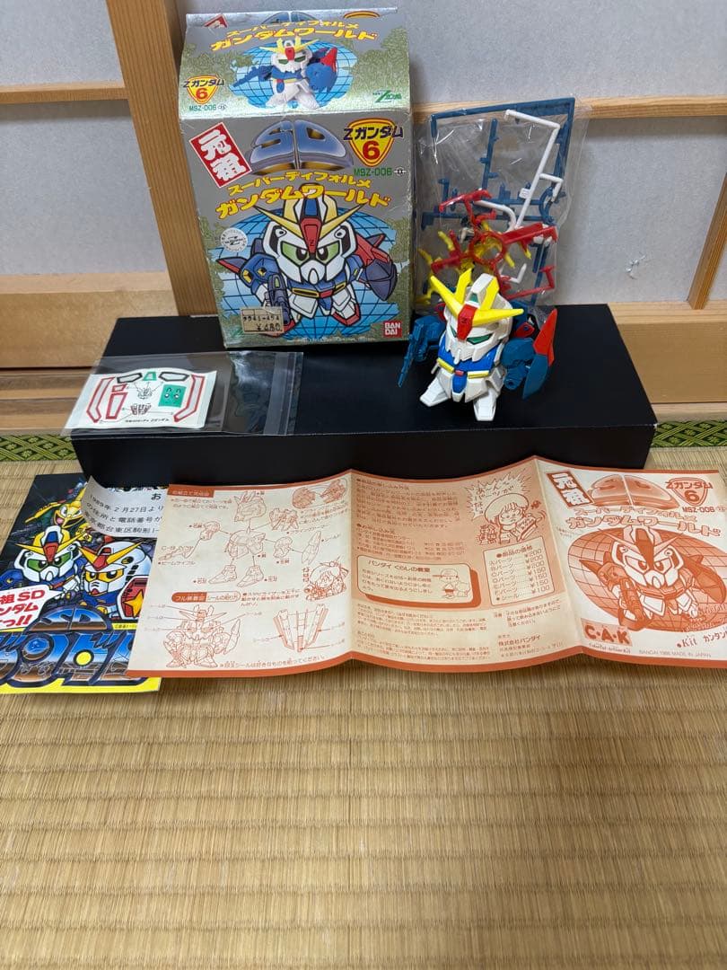 当時物】元祖SDガンダム初期4体セットΖ／ZZ／ザクIII／ヤクト 箱・説