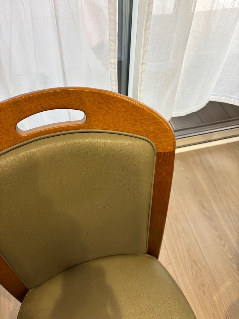 浜本工芸 ダイニングチェア 2800 ダークオーク レザー グレー - メルカリ