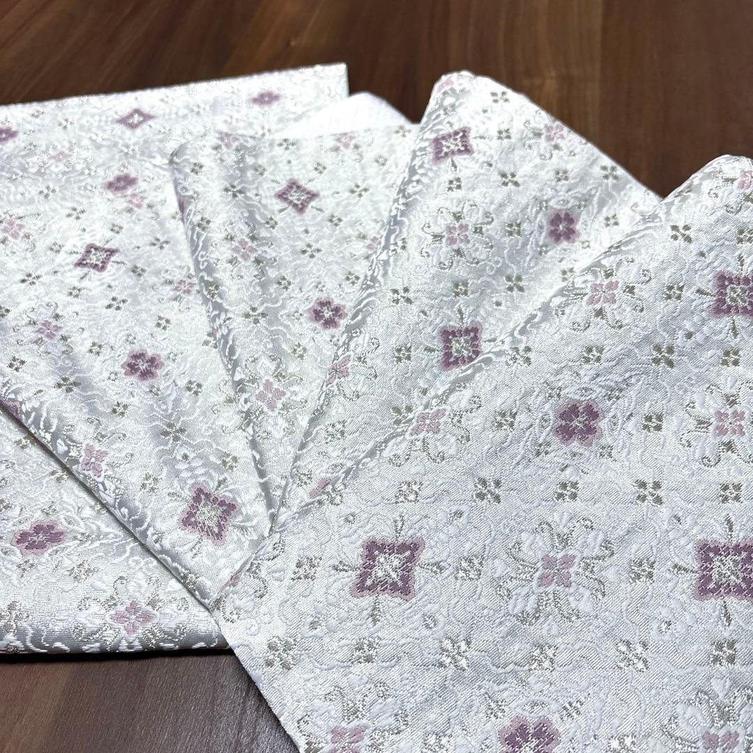 正絹　袋帯《刺繍　花紋様》