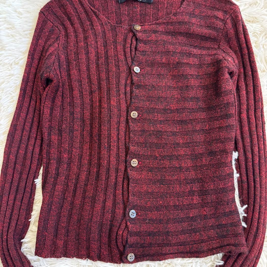 希少】トリココムデギャルソン リブニット カーディガン ボルドー 1993