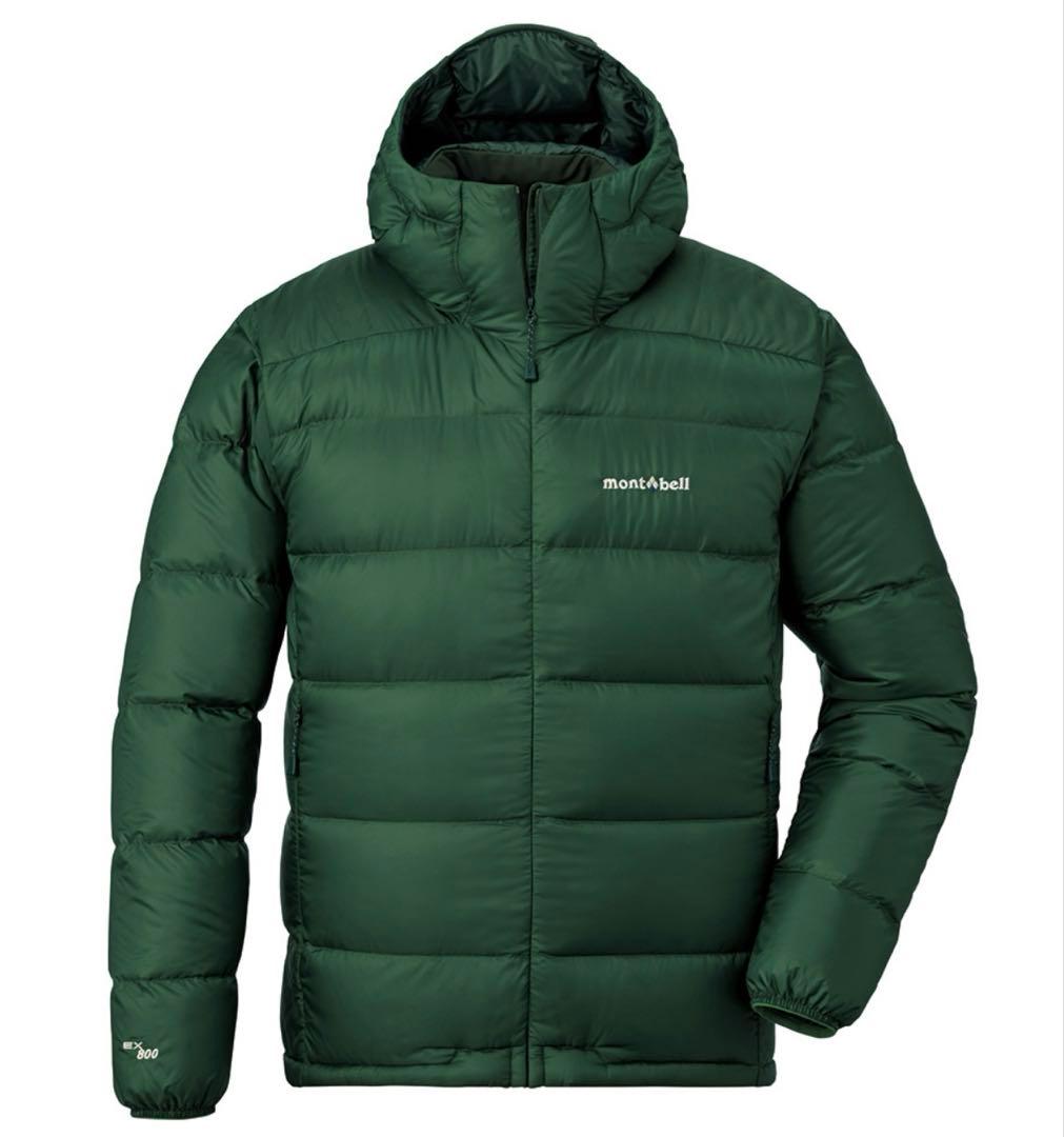 美品 mont-bell ライトアルパインダウンパーカ グリーン L ボリューム