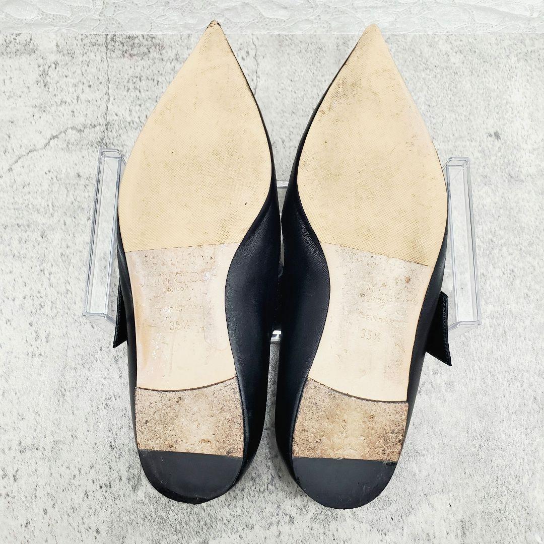 上品✨JIMMY CHOO ジミーチュウ メルヴァ バレリーナ 黒 22.5cm