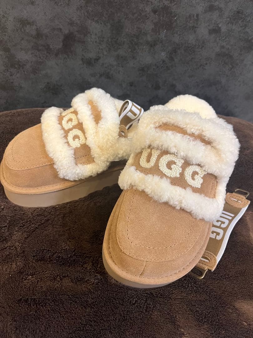 UGG アグ ブラウン 厚底サボサンダル ブーツ24CM UGG（アグ） サボサンダル レディース タズ UGG 1143776K ブラウン 茶
