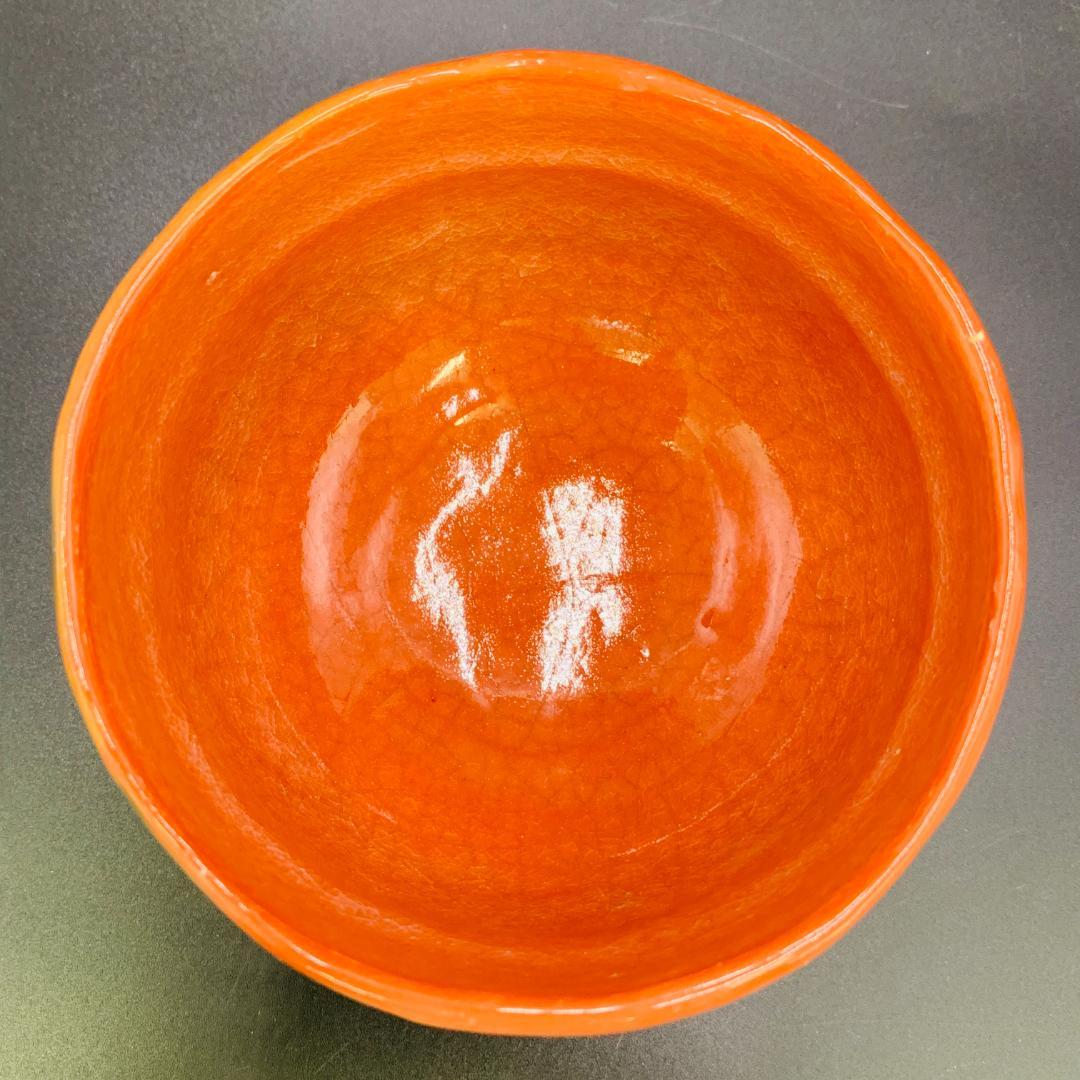 美品 佐々木松楽 赤楽茶碗 楽焼 抹茶碗 茶道具 京焼 伝統工芸 箱付