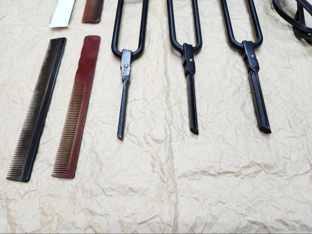 日理レンツアイロン□10㎜8㎜6㎜□中古□アイロンコーム4本□理容美容