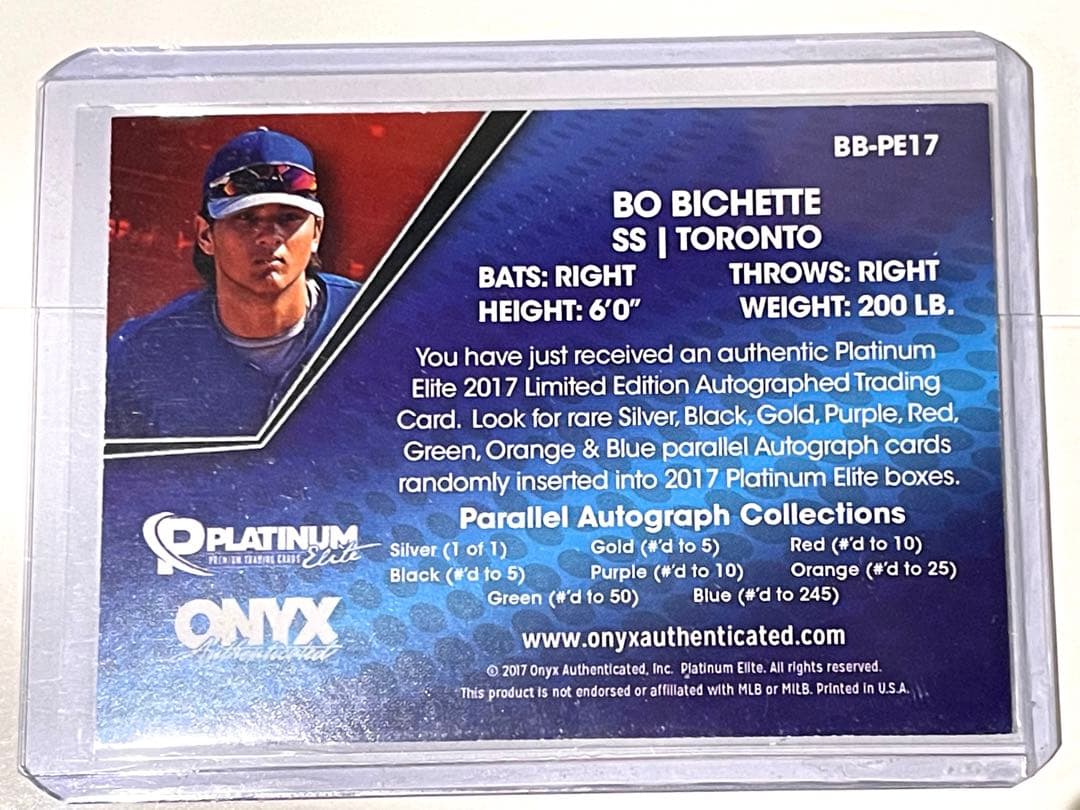 Bo Bichette 2017 ONYX auto 直筆サイン/245 MLB - メルカリ