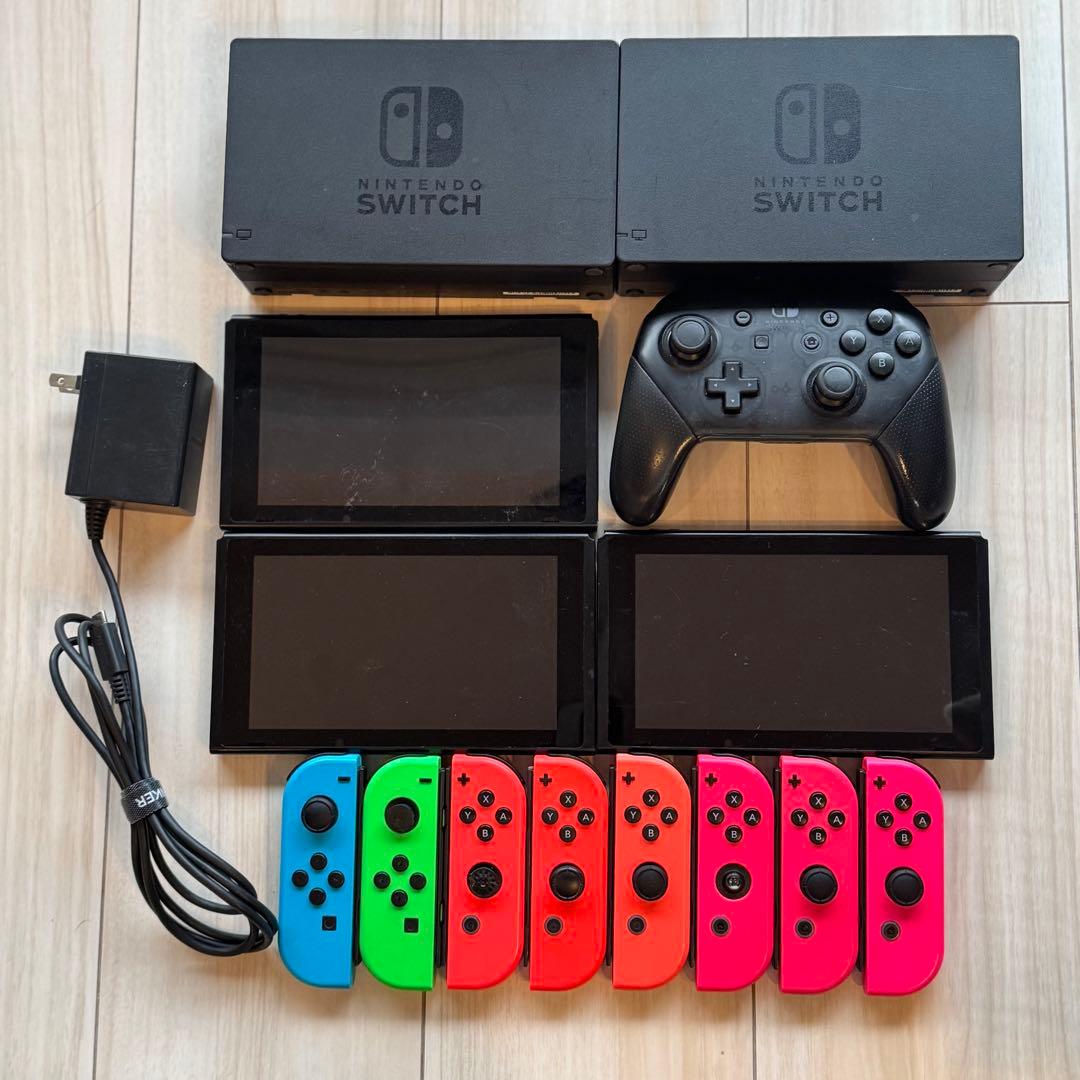 ジャンクセットNintendo Switch 本体 ジョイコン プロコン ドック Nintendo Switch 本体 ドック 充電器 社外プロコンセット(ジャンク