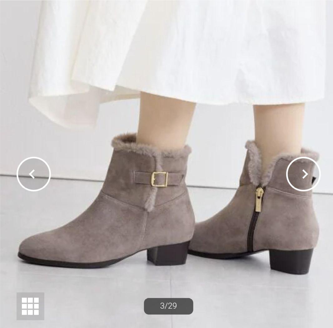 新品未使用　卑弥呼　バックル2WAYファーブーツ　ベージュ　25.5cm