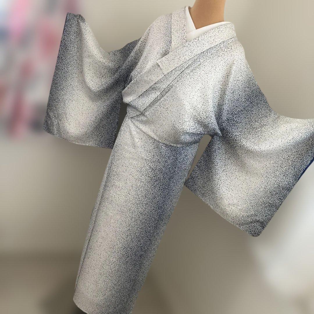 新品　小紋　粋なモダン　トールサイズ　点描グラデーション　細見え　仕立て上がり