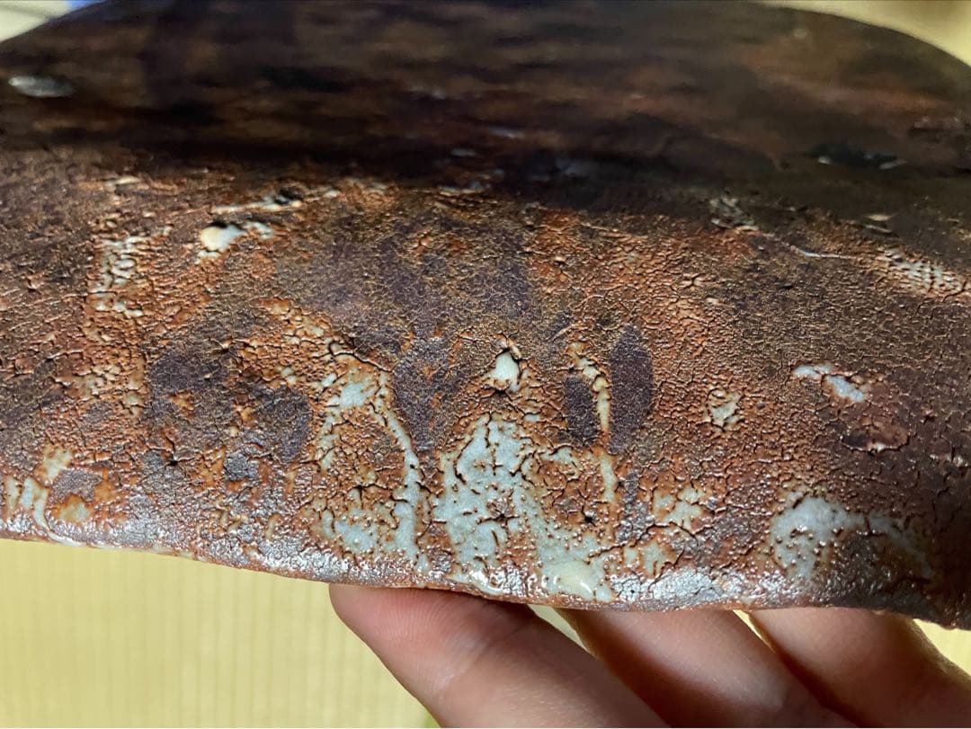 魯山人志野芒絵四方皿