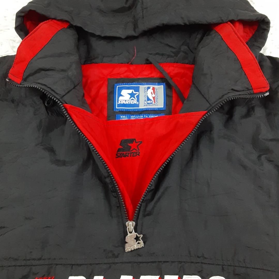 美品◎スターター ハーフジップジャケット ブラック 黒 レッド 赤