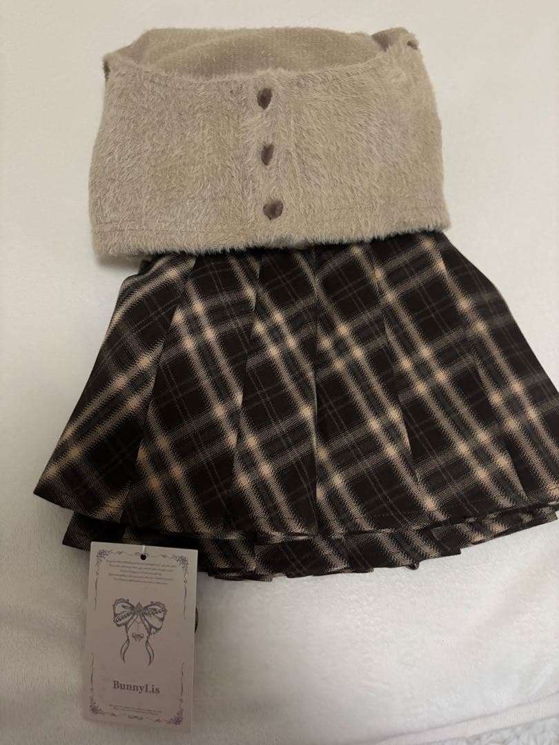 NoGenki BunnyLisファーボレロ✕チェックミニワンピ S
