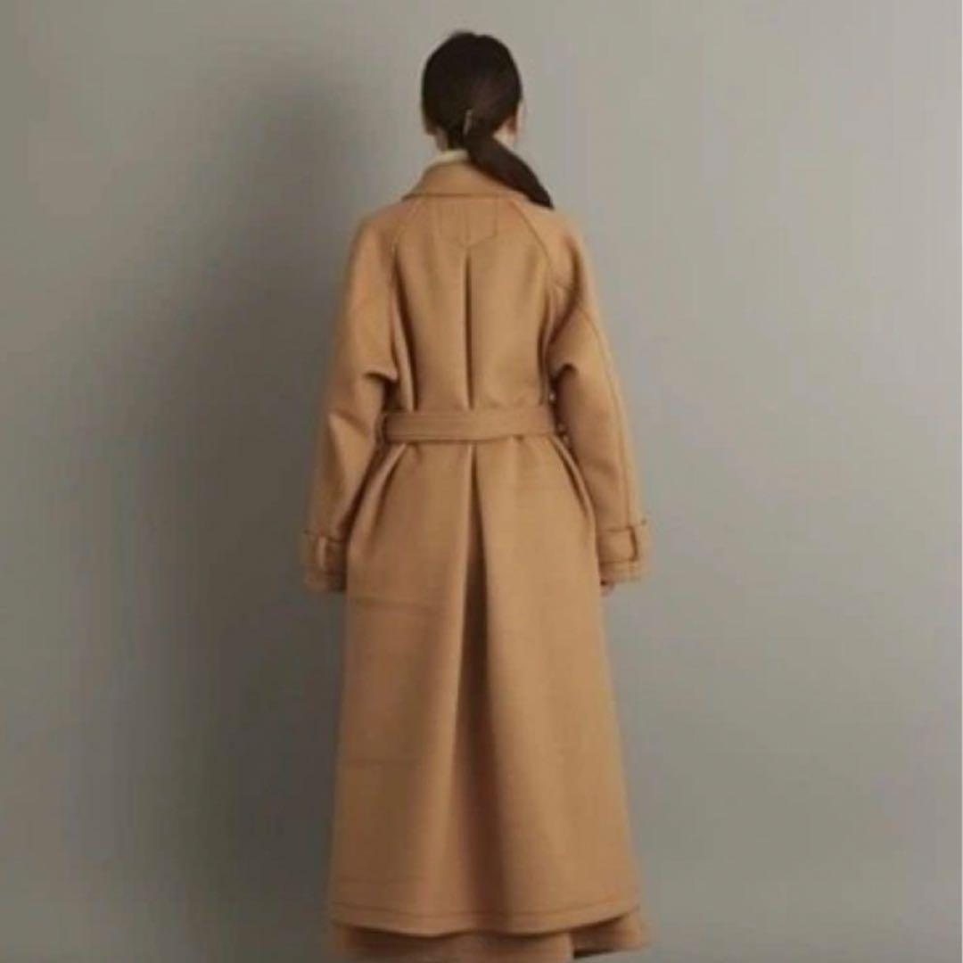希少】foufou フーフー ウール ステンカラーコート キャメル ベルト