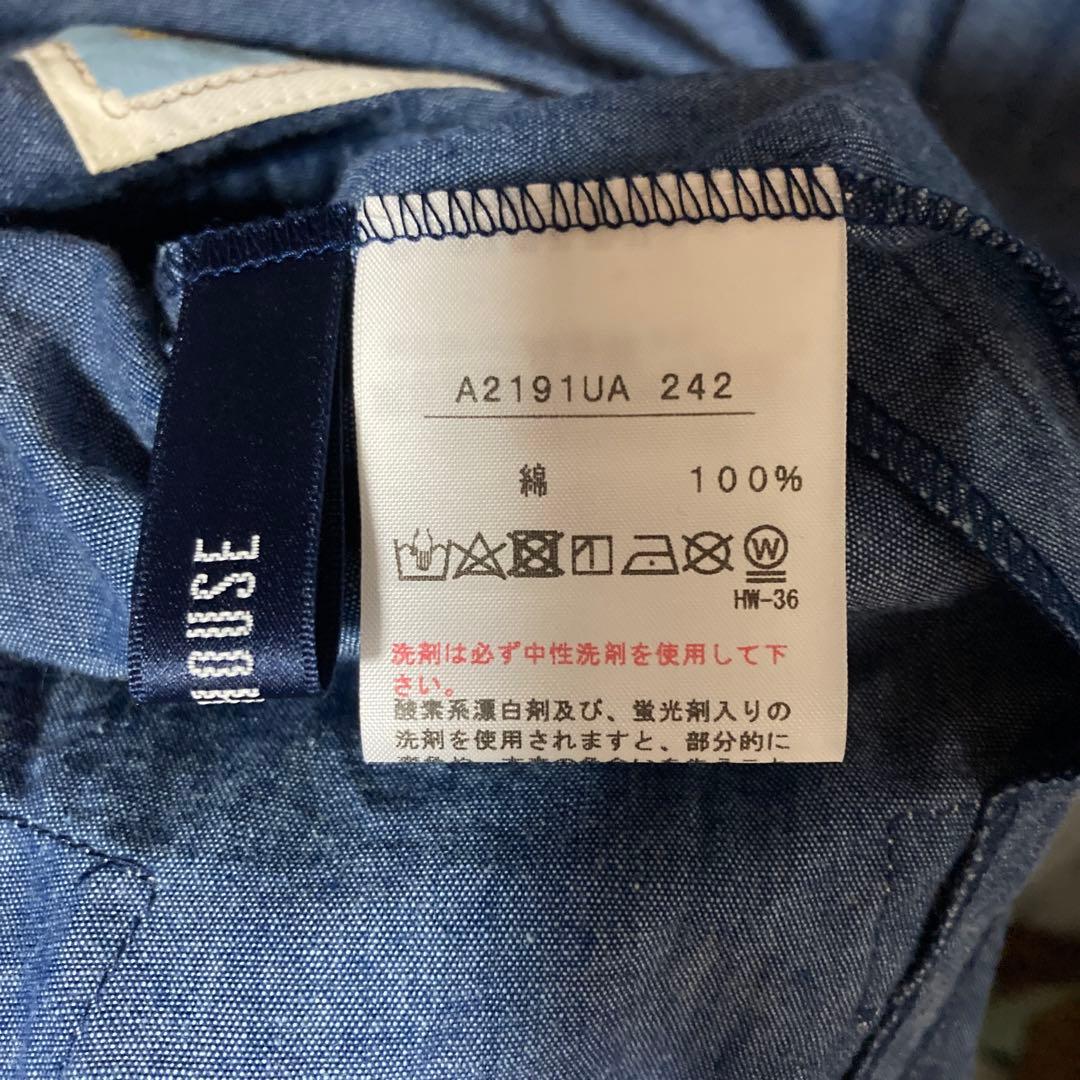 ピンクハウス フード付きチュニックワンピース 白xネイビー ボーダー