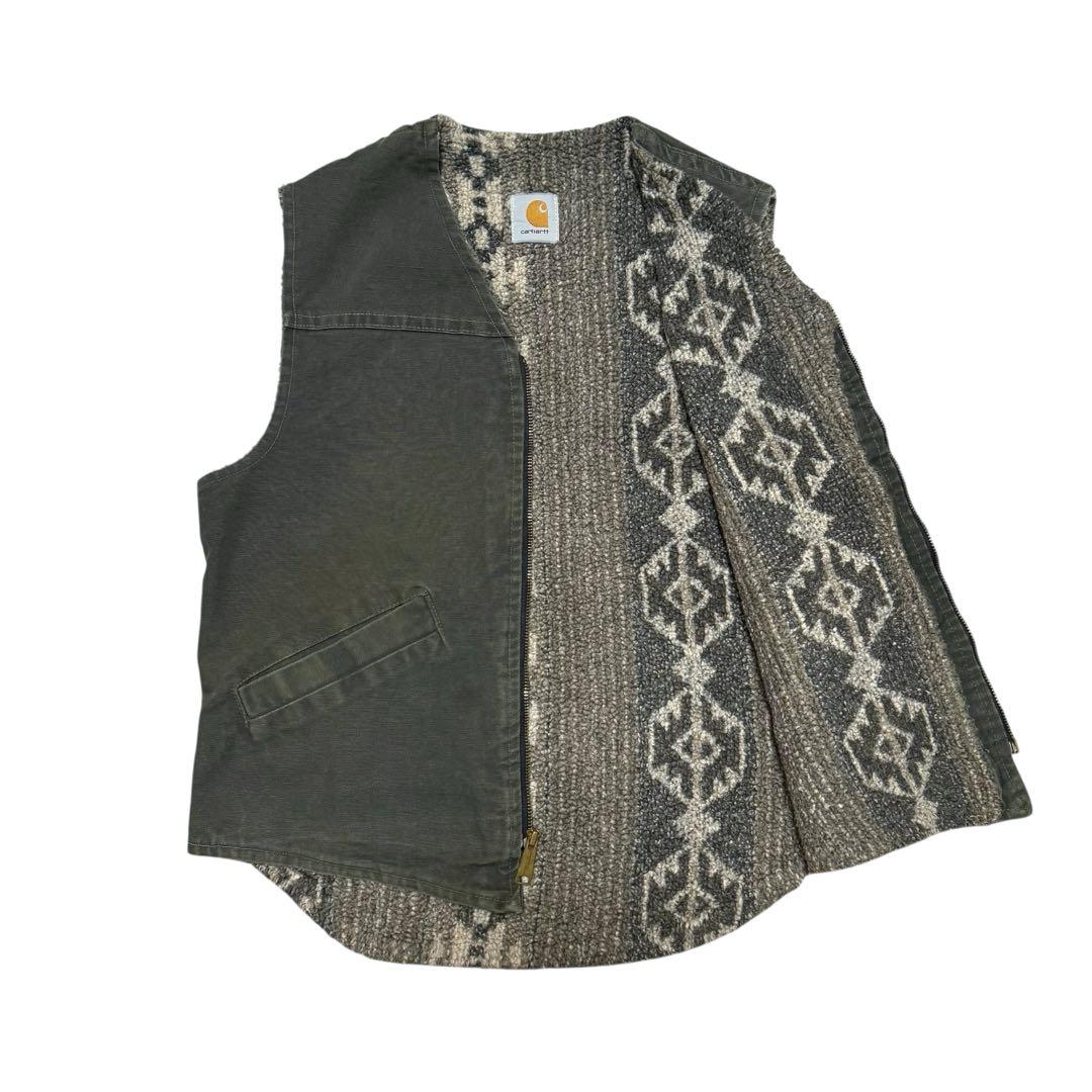 希少 90s Carhartt サウスウエスト ネイティブ ボア ダック ベスト