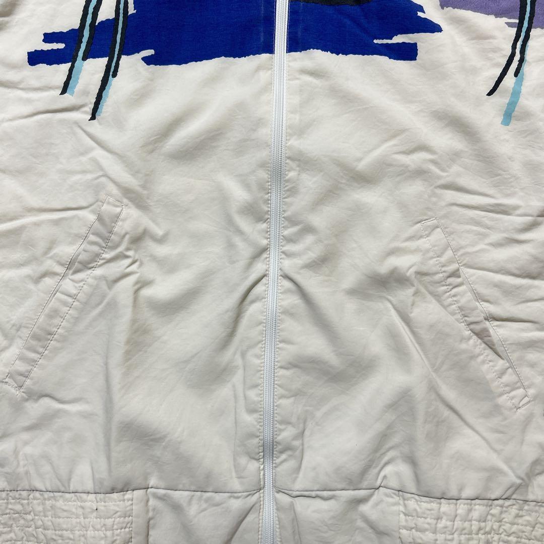 90s adidas ステファンエドバーグ ウィンドブレーカー L 白 青 - メルカリ