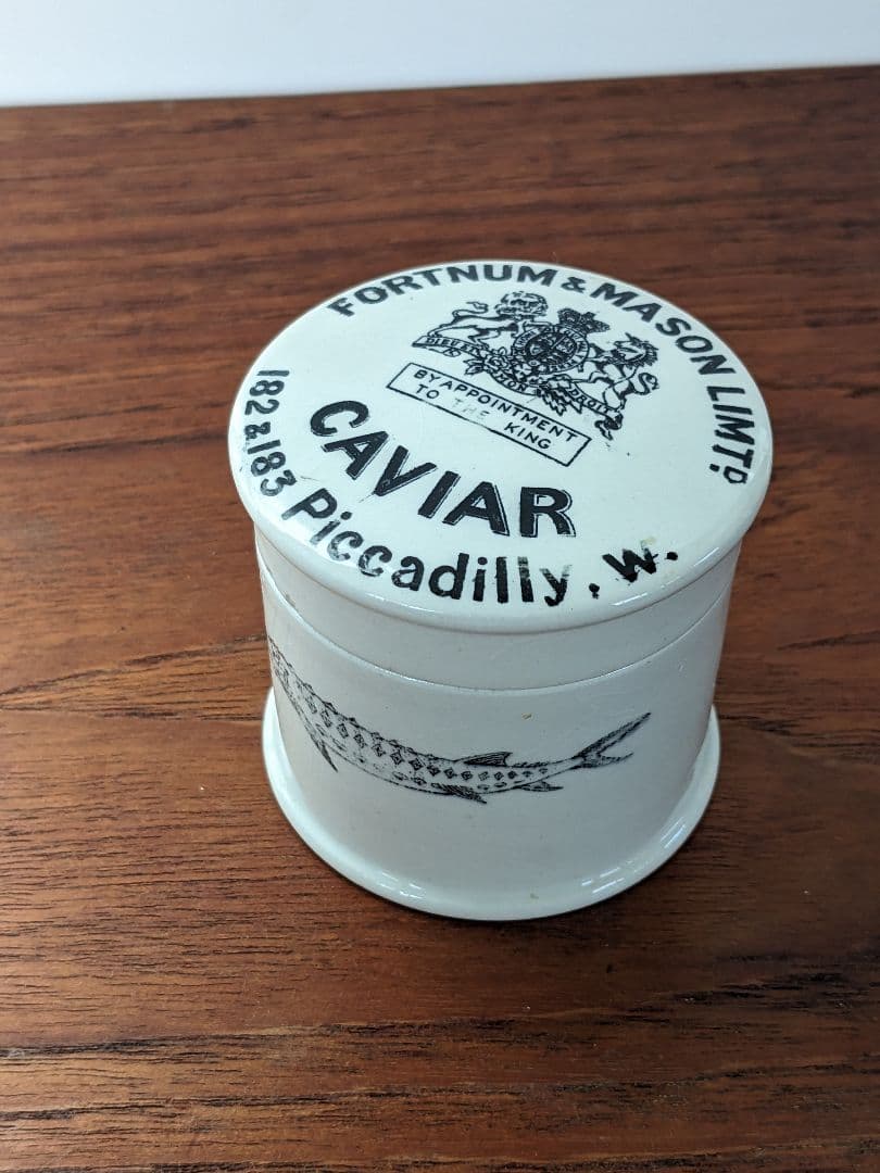 値下げ！ ヴィンテージ　1950s フォートナム&メイソン陶器キャビアポット 値下げ！ ヴィンテージ 1950s フォートナム&メイソン陶器キャビア