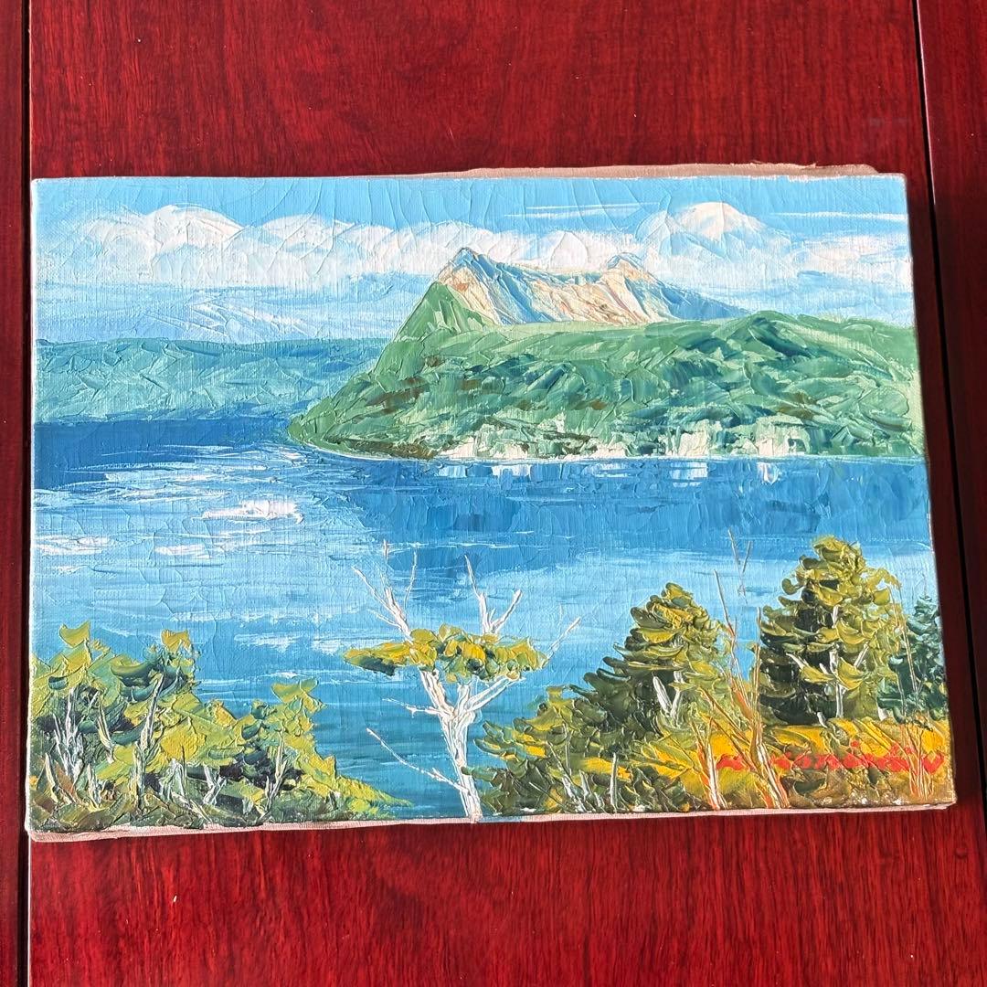K.Konishi.N「摩周湖」油彩 F4 油絵 油画 絵画 キャンバス C - メルカリ
