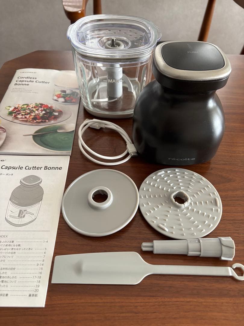 美品 レコルト ボンヌ フードプロセッサー コードレス RCP7 コードレスカプセルカッター ボンヌ | récolte（レコルト）
