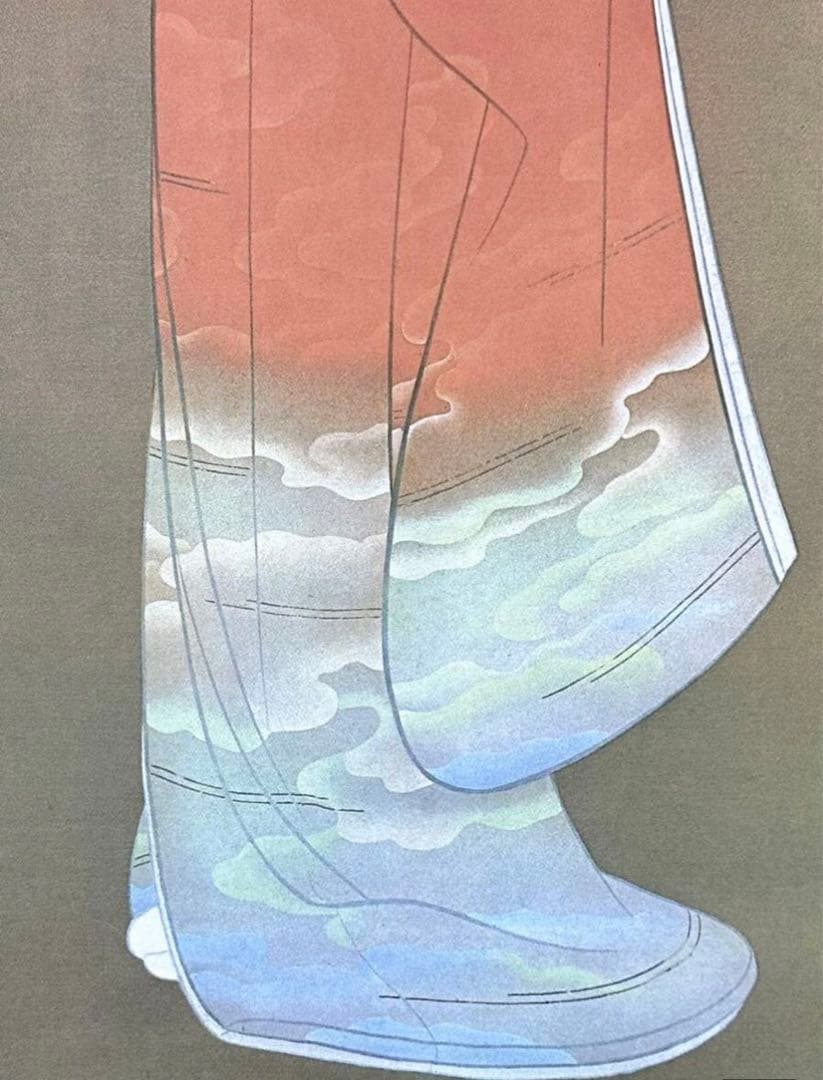 上村松園「序の舞」絹本 共箱 複製 美人画 日本画 掛軸 茶道具 - メルカリ