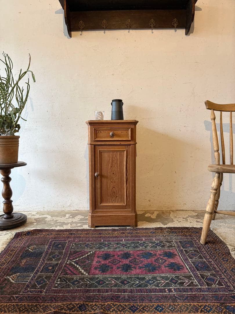 ビンテージ ドロワーナイトテーブル ドロワーベッドサイドテーブル　剥離 旭川家具 cosine コサイン ドロワーナイトテーブル 国産家具 無垢